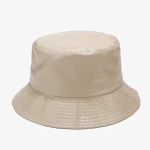 Chapeau bob cuir beige