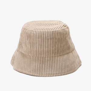 Chapeau bob en velours beige