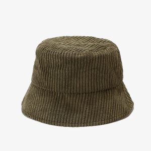 Chapeau bob en velours kaki